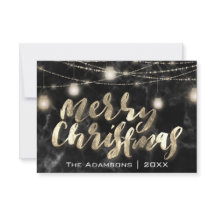 Joyeux Noël Nom Lumières Marbre Black Gold