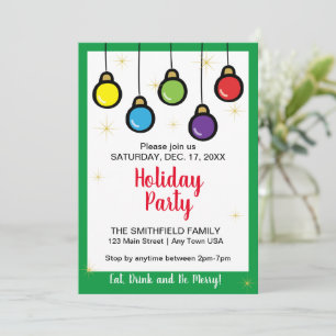 Invitation Joyeux Noël Ornements Fête Fête
