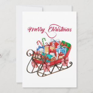 Invitation Joyeux Noël Père Noël Sleigh avec des présents