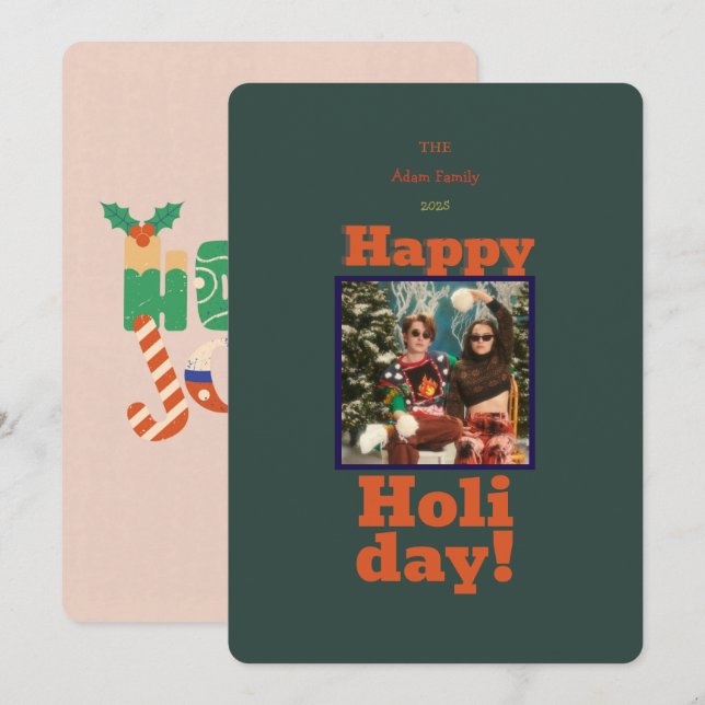 Invitation Joyeux Noël Photo Holiday Card! (Devant / Derrière)