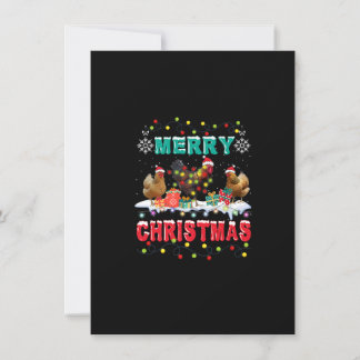 Invitation Joyeux Noël Poulet Père Noël Lumières Drôle Noël M