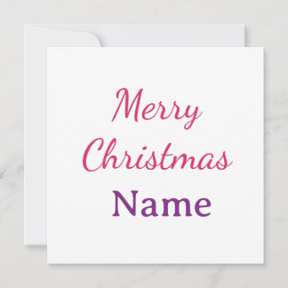 Invitation joyeux noël rose bleu nom simple vacances pas