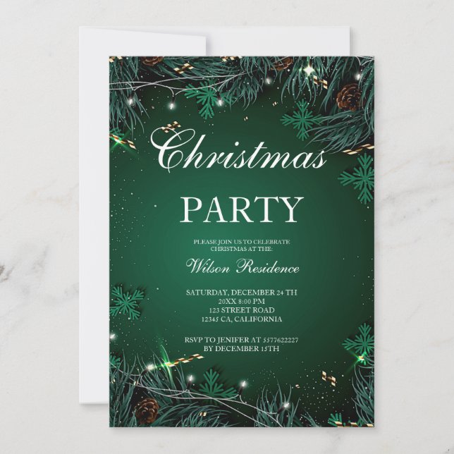 Invitation Joyeux Noël | Typographie rouge (Devant)