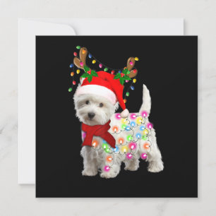 Invitation Joyeux Noël Xmas Westie Chien Renne Cosplay