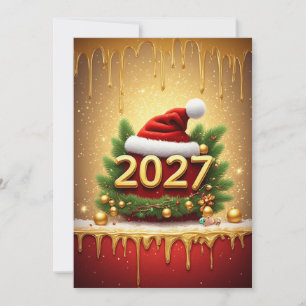 Invitation Joyeux Nouvel An 2027 Création de Vacances de Noël