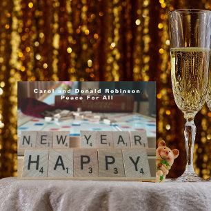 Invitation Joyeux Nouvel An Tableau Mot Jeu Phrase Célébratio