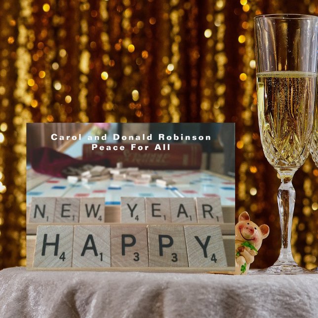 Invitation Joyeux Nouvel An Tableau Mot Jeu Phrase Célébratio (Créateur téléchargé)