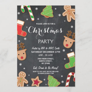 Invitation Joyeux pain d'épice d'échange de biscuit de fête