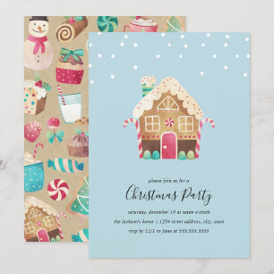Invitation Joyeux pain d'épice Maison Noël