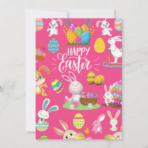 Invitation Joyeux Pâques, Amusants Souhaits De Lapin Et Pos C