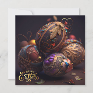 Invitation Joyeux Pâques. OEufs magiques de Pâques