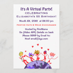 Invitation Joyeux parti virtuel
