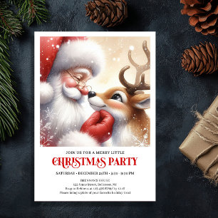Invitation Joyeux Père Noël Rudolph Fête de Noël Famille Amus