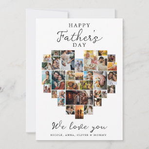 Invitation Joyeux Père's Day Heart Photo Collage Family Love