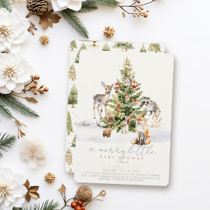 Invitation Joyeux petit Baby shower de Noël