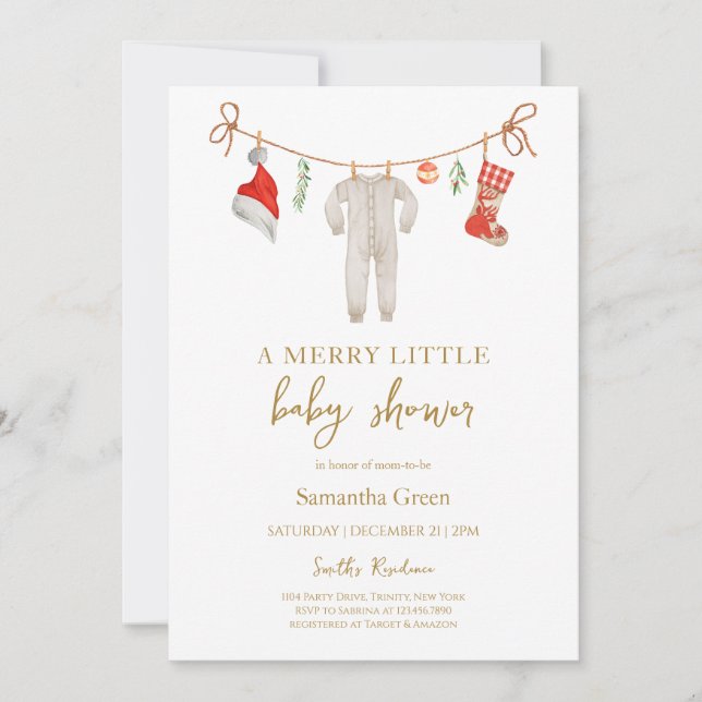 Invitation Joyeux petit Baby shower neutre pour les femmes (Devant)