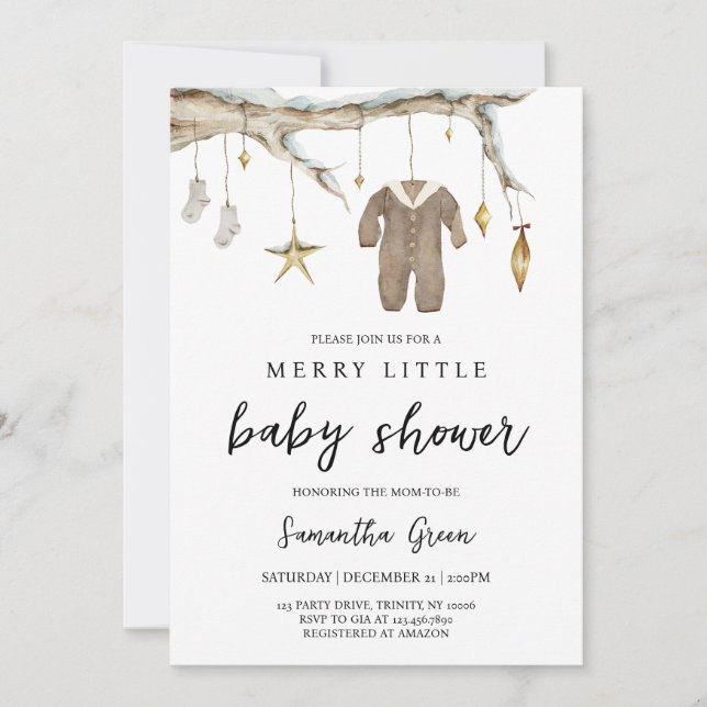 Invitation Joyeux petit Baby shower neutre pour les femmes (Devant)