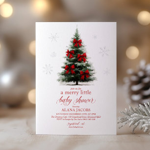 Invitation Joyeux petit Noël Baby Shower Arbre de Noël