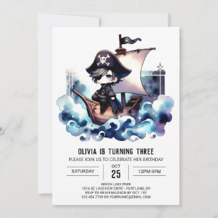 Invitation Joyeux Pirate Minimaliste