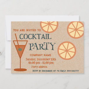 Invitation Joyeux plaisir cool en carton cocktail société