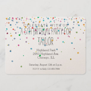 Invitation Joyeux points Confetti