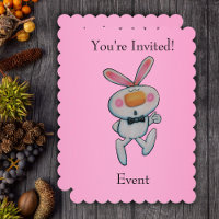 Joyeux pouces vers le haut Bunny Bow Cravate rose