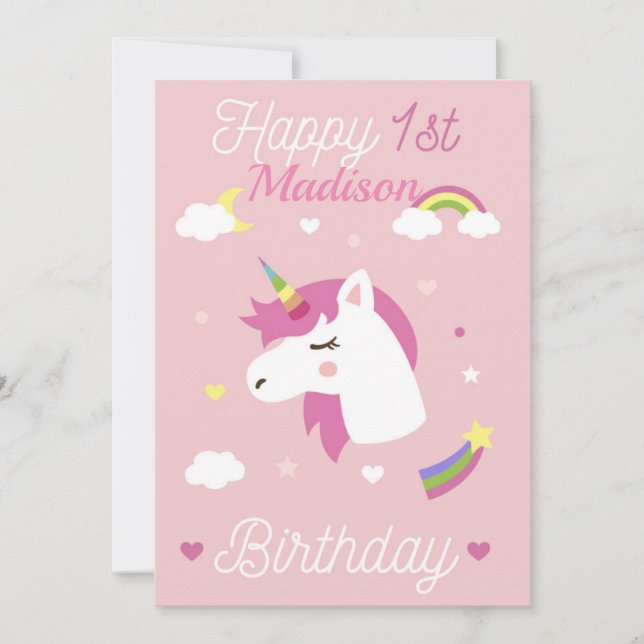 Invitation Joyeux premier anniversaire (Devant)