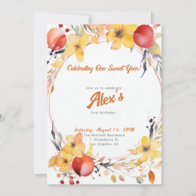 Invitation Joyeux premier anniversaire ! 1er anniversaire (Devant)