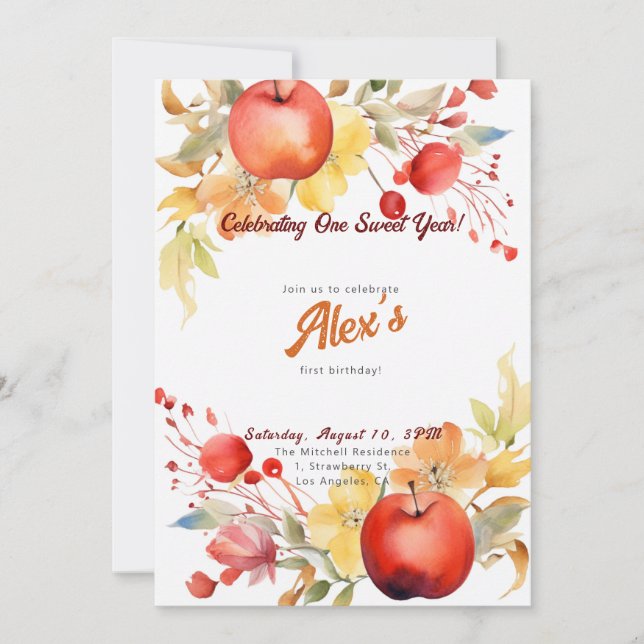 Invitation Joyeux premier anniversaire ! 1er anniversaire (Devant)