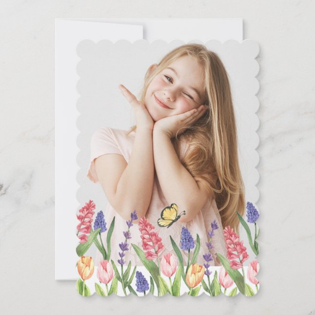 Invitation Joyeux Printemps photo fête d'anniversaire (Devant)