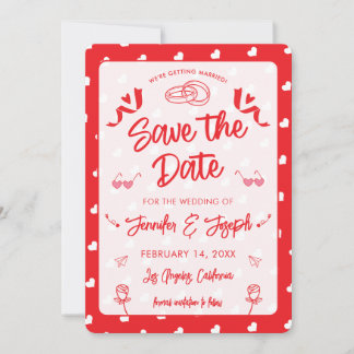 Invitation Joyeux Saint-Valentin Moderne Motif Amour