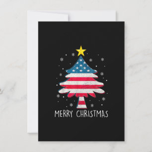 Invitation Joyeux sapin de Noël Drapeau américain Drôle amusa
