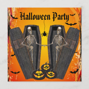Invitation Joyeux Skeletons dans le parti Halloween des Coffi