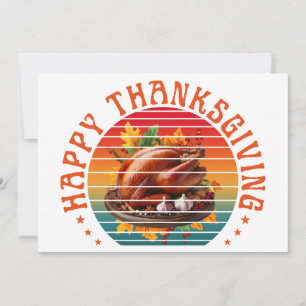 Invitation Joyeux thanksgiving dinde saison automnale automne