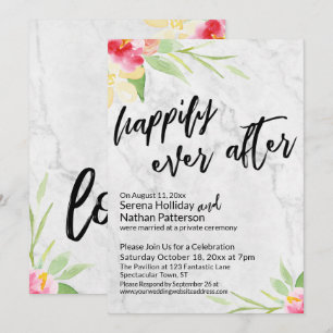 Invitation Joyeux toujours après l'aquarelle Fleurs sur le ma