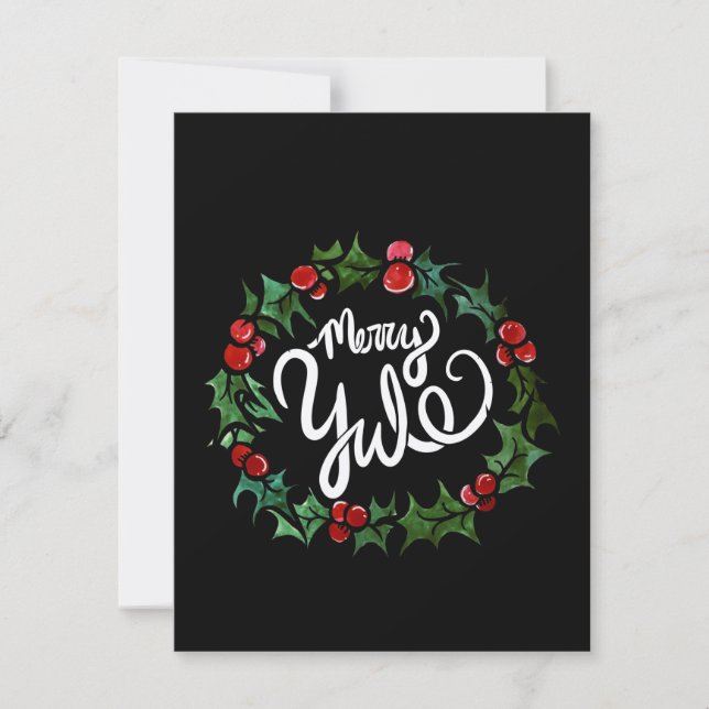 Invitation Joyeux Yule Fêtes païennes Wiccan Yule bénit  (Devant)