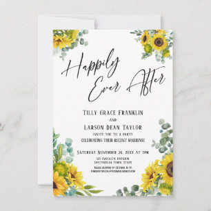 Invitation Joyeuxement à jamais Eucalyptus Tournesol Fête