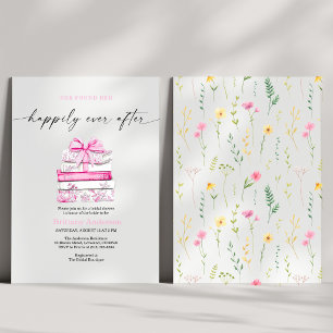 Invitation Joyeuxement Mariés Livre Rose Floral Baignoire de