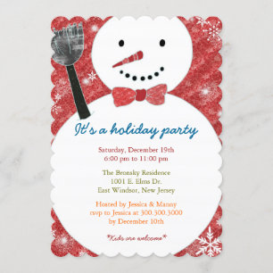 Invitation Joyful Bow Cravate Fête de Snowman