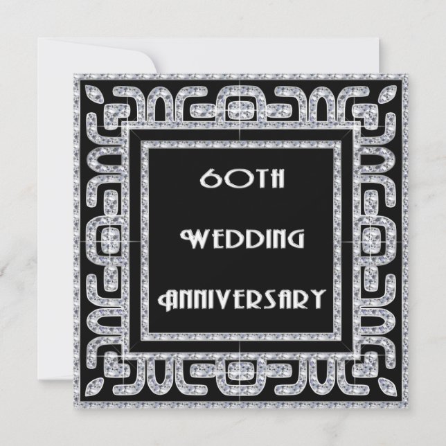 Invitation Jubilé de diamant 60e anniversaire de mariage (Devant)