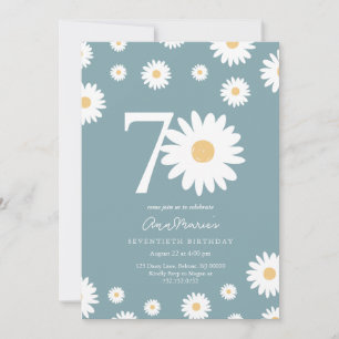 Invitation Jubilé élégant de la Marguerite pour soixante-dix