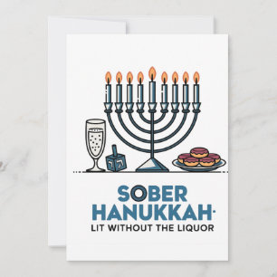 Invitation Juif sobre Littérature de Hanukkah sans l'alcool j