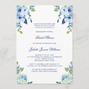 Invitation Juliette Elegant Floral Dusty Fête des mariées Ble