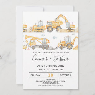Invitation Jumeaux arrêtent la construction 1ère