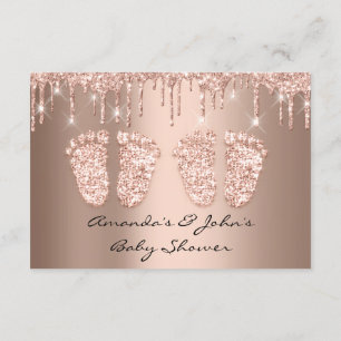 Invitation Jumeaux Baby shower Pieds Parties scintillant Driv