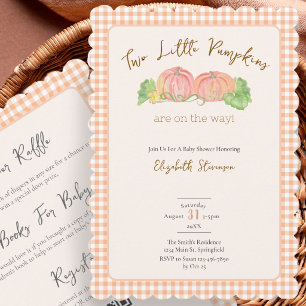 Invitation Jumeaux Bébé Fête Préalable Petites Citrouilles Do