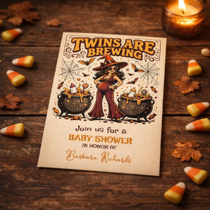 Invitation Jumeaux en préparation pour Halloween Baby Shower