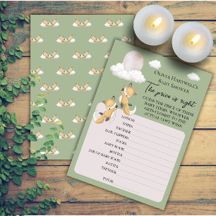 Invitation Jumeaux Renards “The Price Is Right” Jeu pour Baby