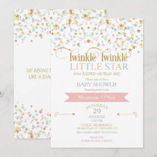 Invitation Jumelez le petit Baby shower étoilé n'importe quel