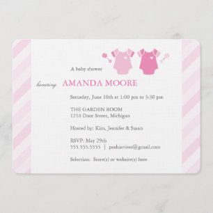 Invitation jumelle de baby shower de fille